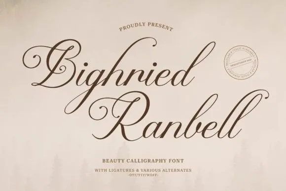 Bighried Ranbell Luxury Calligraphy Script Font
